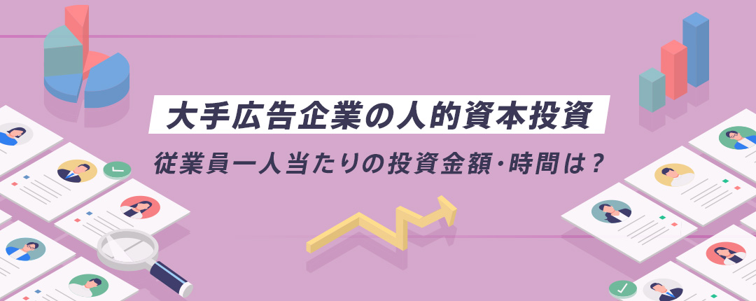 大手広告企業の人的資本投資─従業員一人当たりの投資金額・時間は？