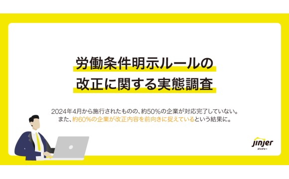 労働条件明示ルールの改正、約50％の企業が対応完了せず【jinjer調べ】