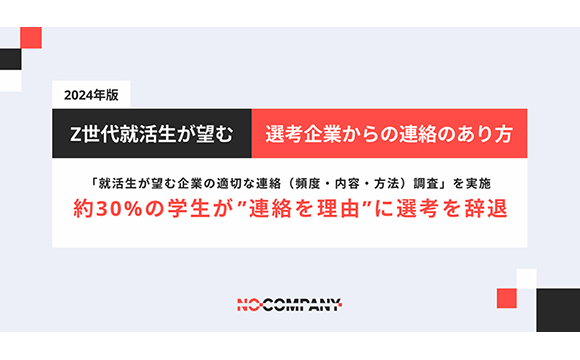 就活生に好印象を持たれる企業の連絡は「多すぎない連絡量」「簡潔な内容」「親切な対応」【No Company調べ】