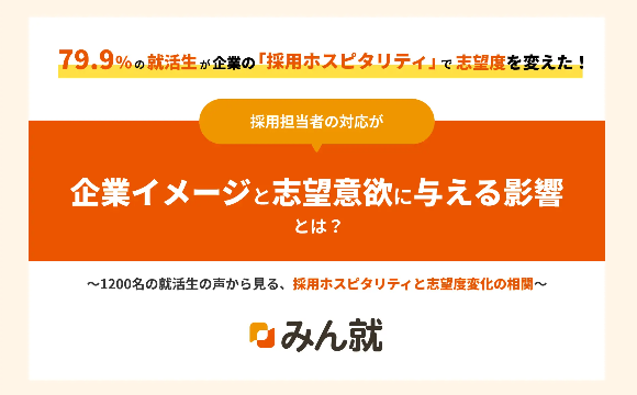 79.9%の就活生が採用ホスピタリティで志望度に変化！ 企業の対応がもたらす影響を調査【みん就調べ】
